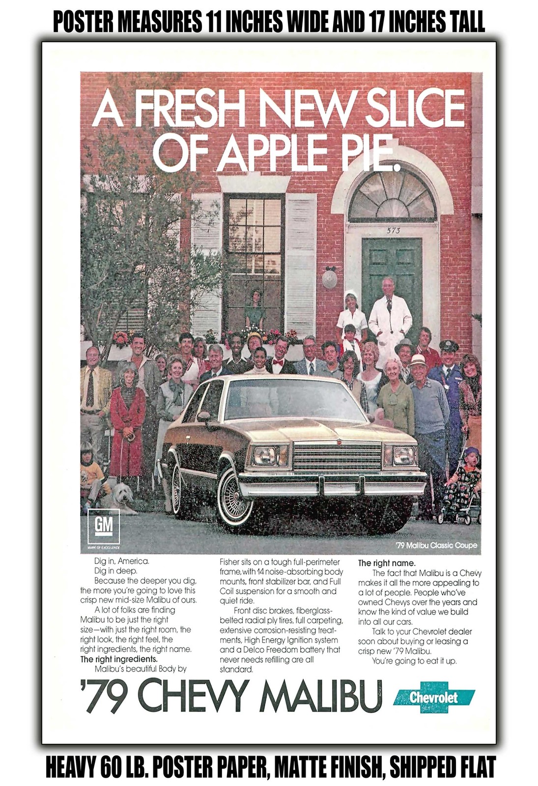 1979 Chevy Malibu Classic Coupe A Fresh New Slice of Apple Pie - 11x17 Poster