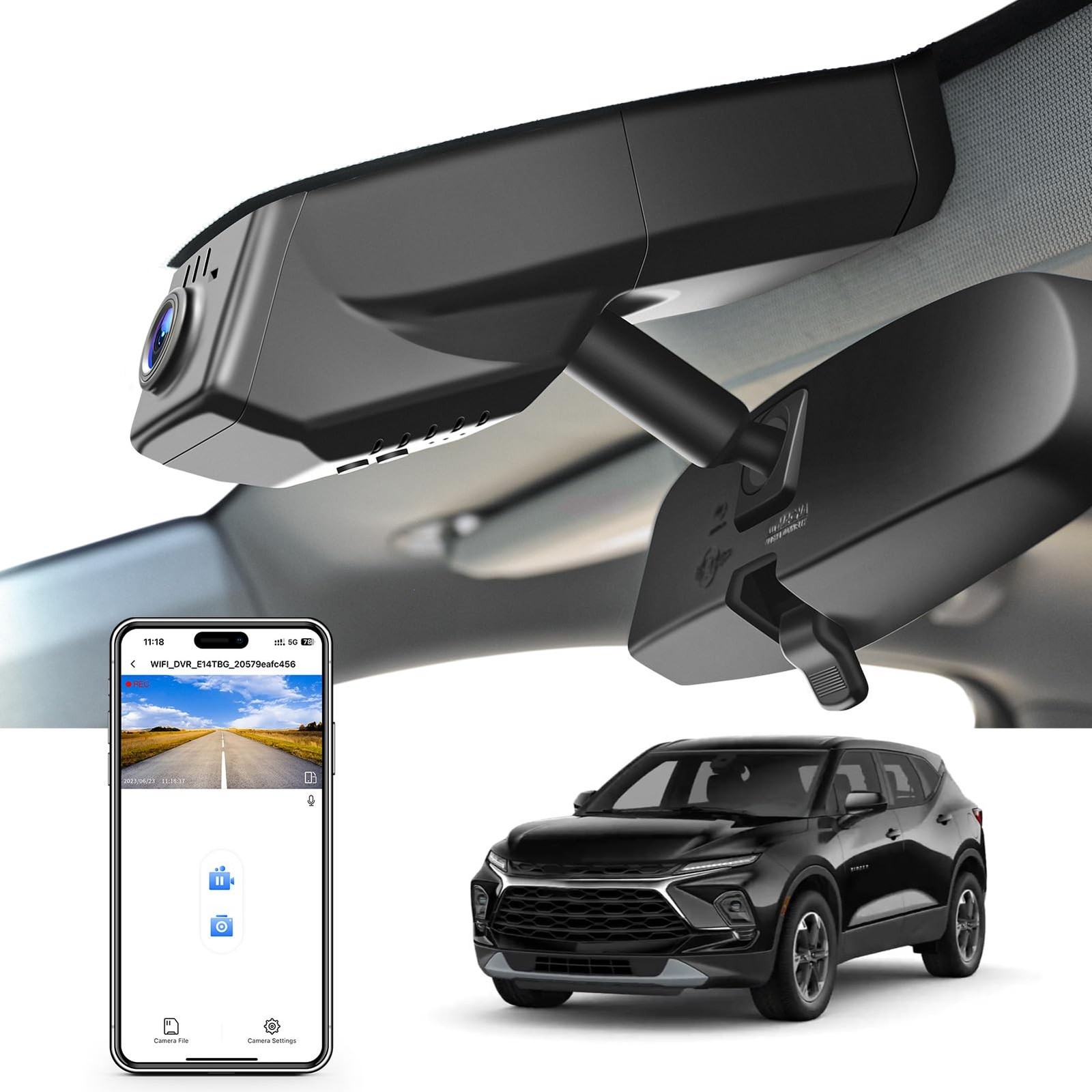 4K Dash Cam Custom fit for Chevy 5th Gen Blazer 2019-2025(Model B), Model A &...