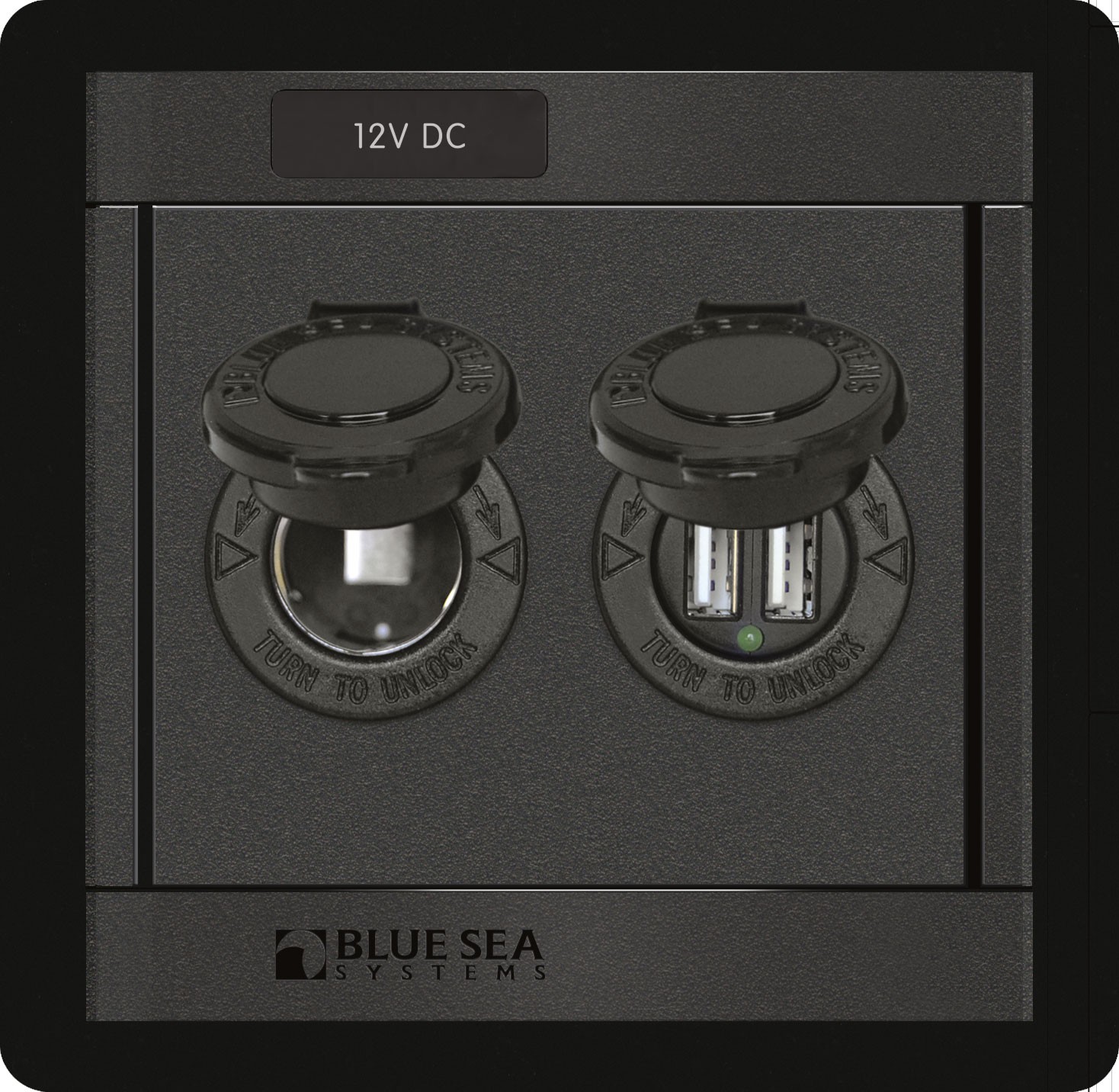 Blue Sea - 1478-BSS Panel 360 DC 12V Socket Dual USB Charger (1EA)