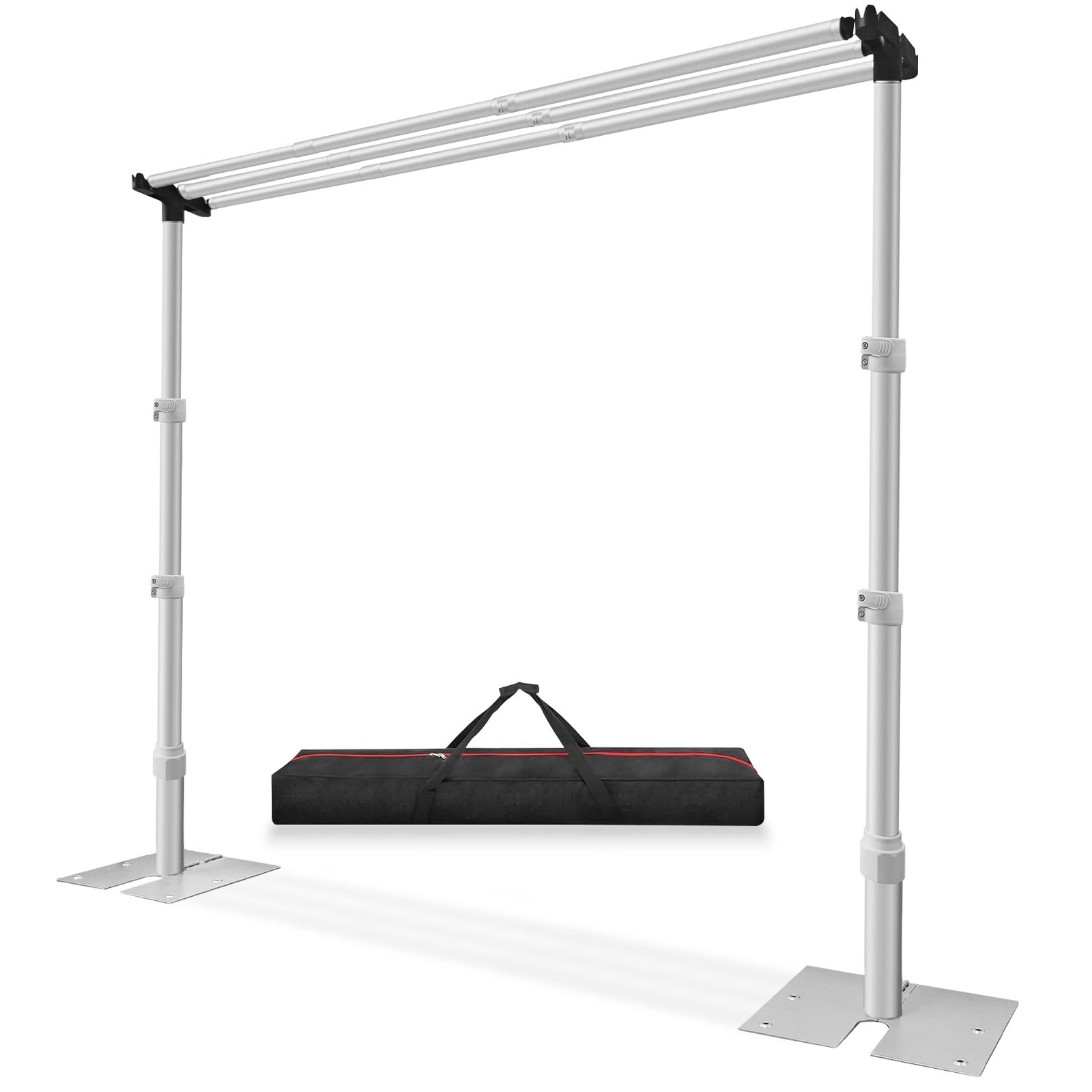 10x10Ft Three Crossbar Backdrop Stand - Heavy Duty Adjustable Metal Frame wit...