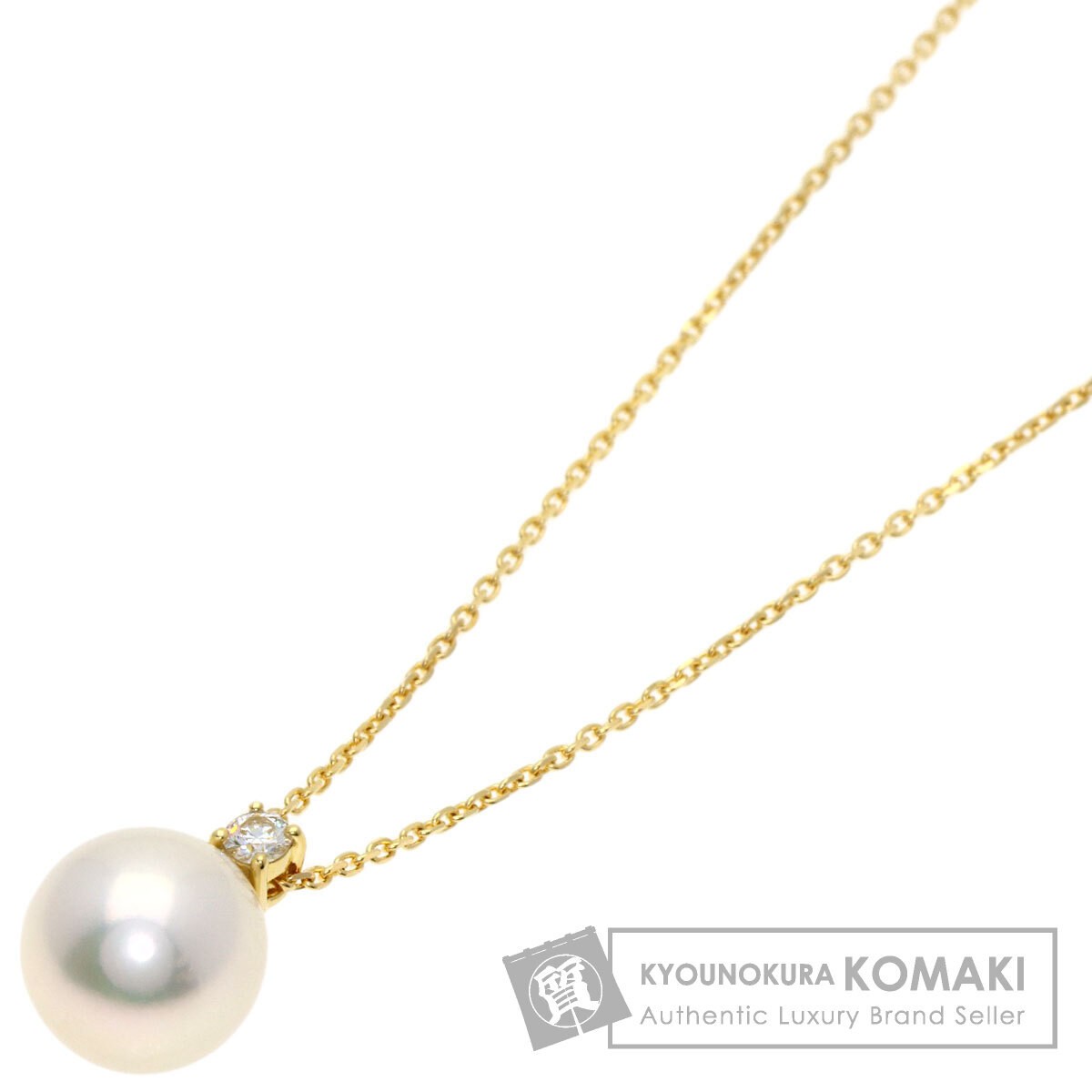 TASAKI Tasaki Pearl Diamond Necklace K18 Yellow Gold Ladies Used