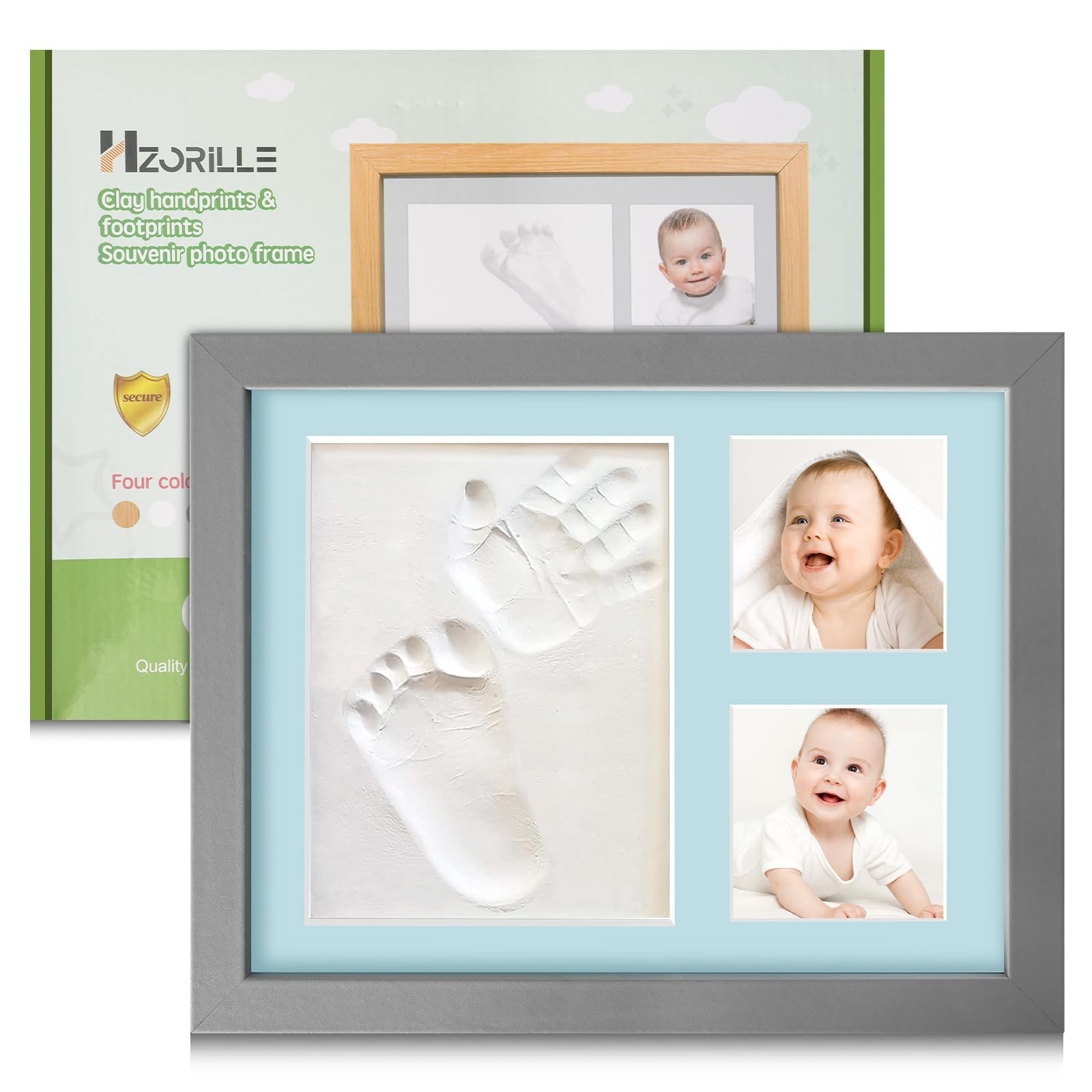 Baby Keepsake Frame,Personalized Newborn gifts,Newborn footprint kit,Baby han...