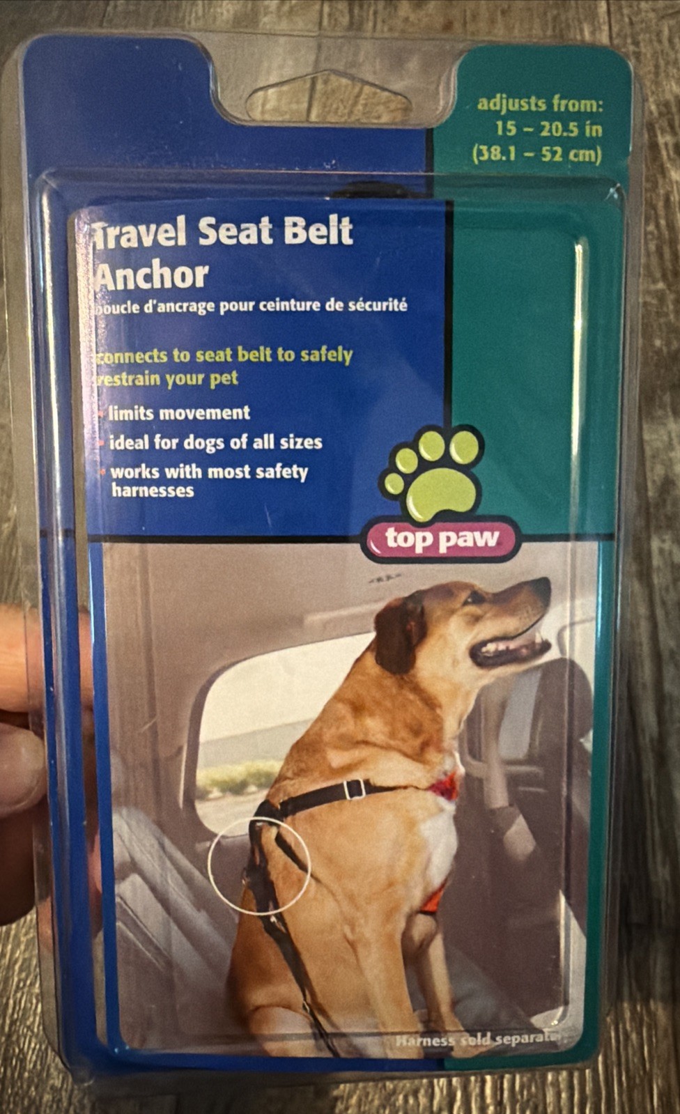 Top Paw Travel Seat Belt Anchor Adjusts 15”-20.5” in New B30