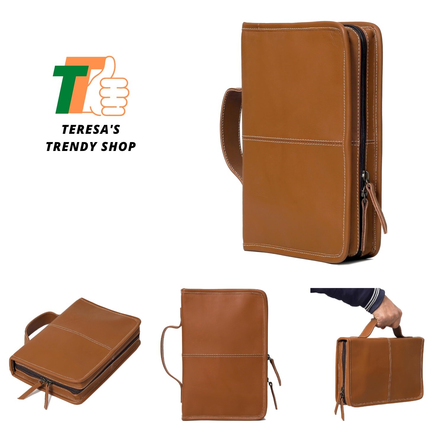 Lightweight Buffalo Leather Bible Cover with Back Pocket - Perfect Gift for All