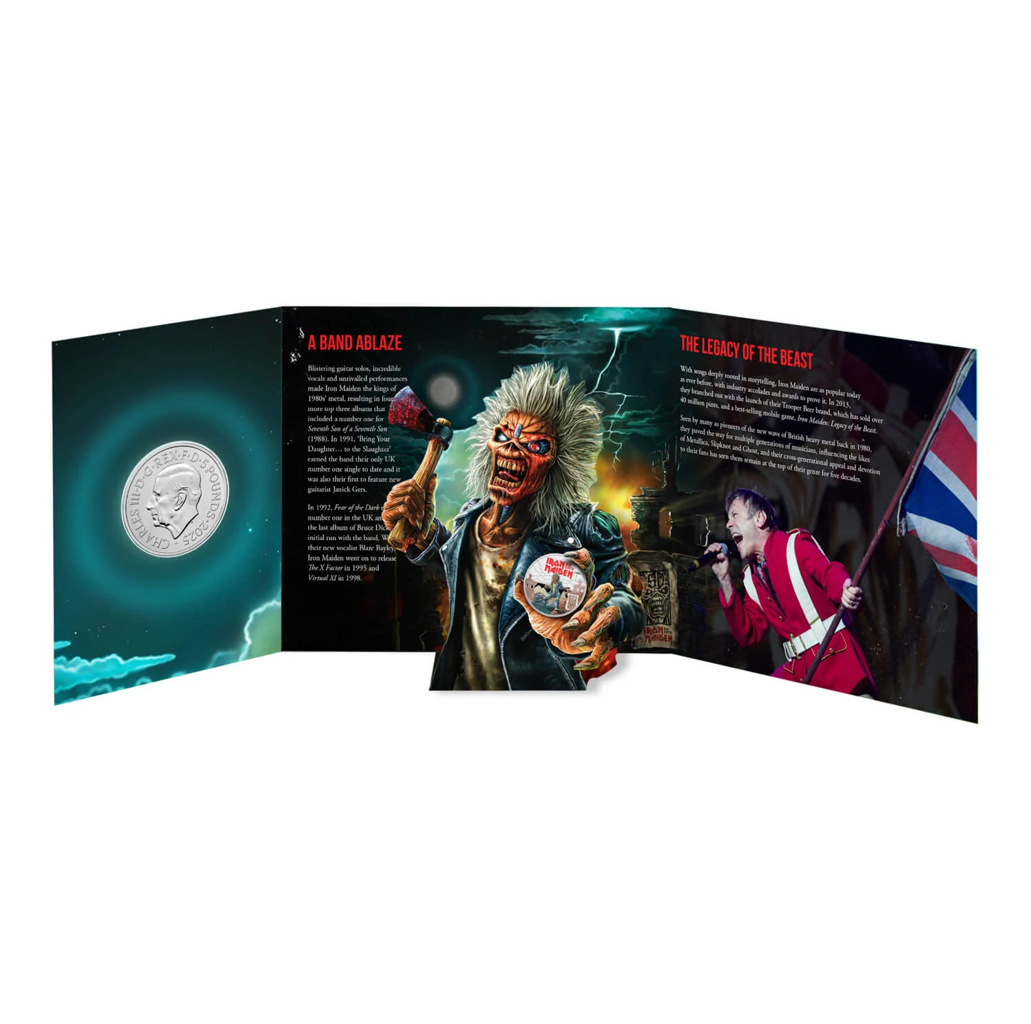 Simply Coins~ 2025 Iron Maiden Colour Five 5 Pound Coin Sealed Pack