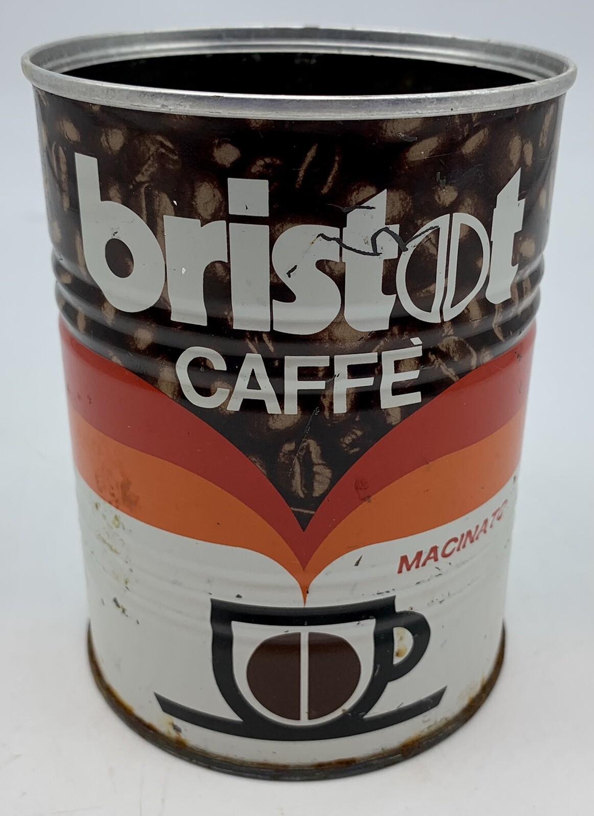 Bristot Coffee Ground Tin Box 200 Grams Empty Vintage Made In Italy