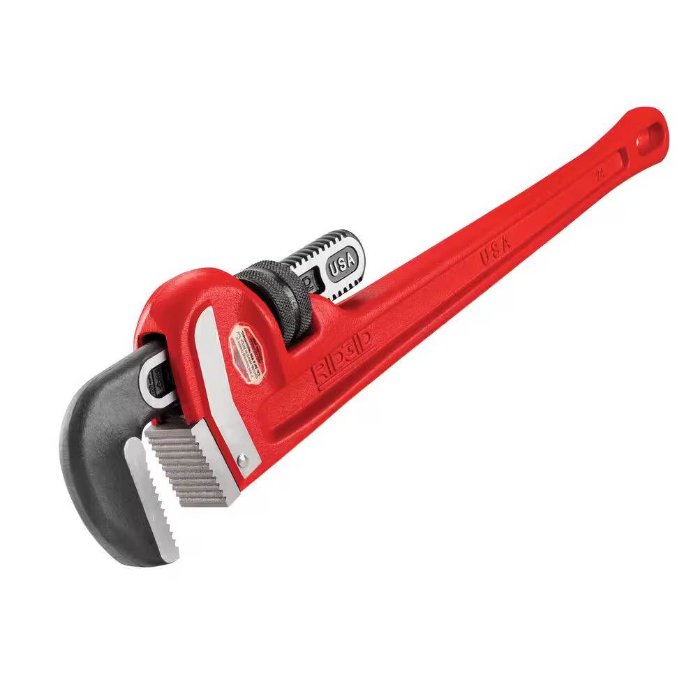RIDGID 24 In. Straight Pipe Wrench for Heavy-Duty Plumbing, Sturdy Plumbing Pipe