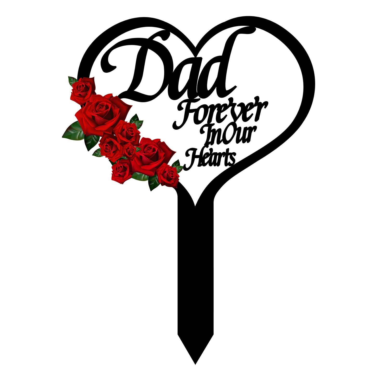 Memorial Grave Markers for Cemetery, Heart Memorial Plaque Stake Cardinals Ga...