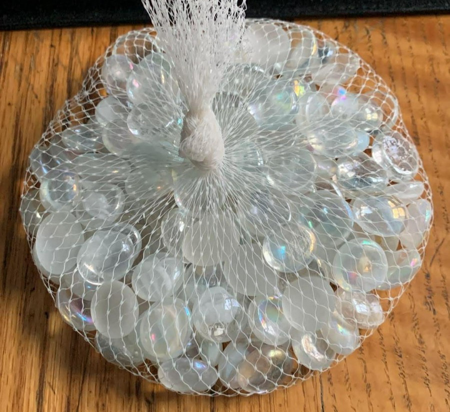 13.25 oz WHITE FLAT GLASS MARBLES