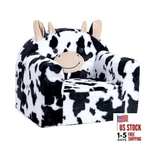  Animal Series Kid's Chair, Ultra-Soft Comfy Foam Filled Toddler Sofa Cow