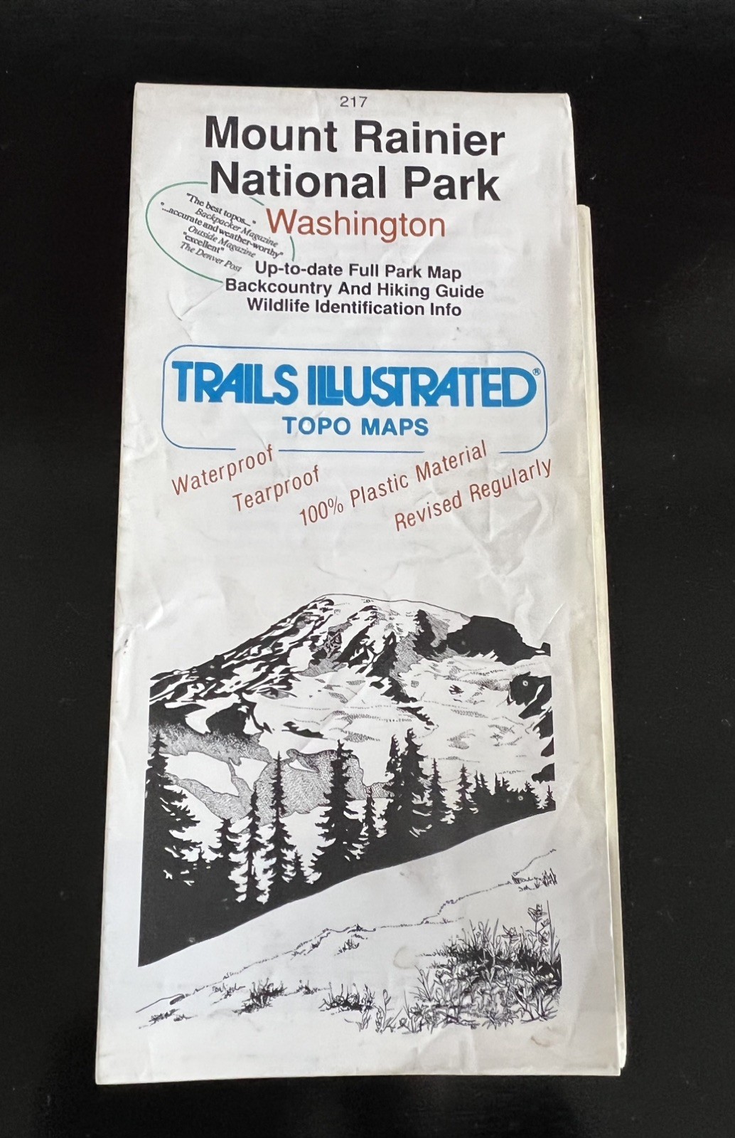 Mount Ranier National Park Trails Unlimited Top Maps Waterproof 217 1994