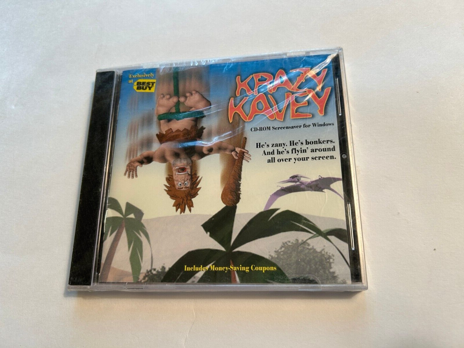 Vtg Screensaver for Windows, Krazy Kavey, Factory Sealed Master Tone NOS CD-ROM