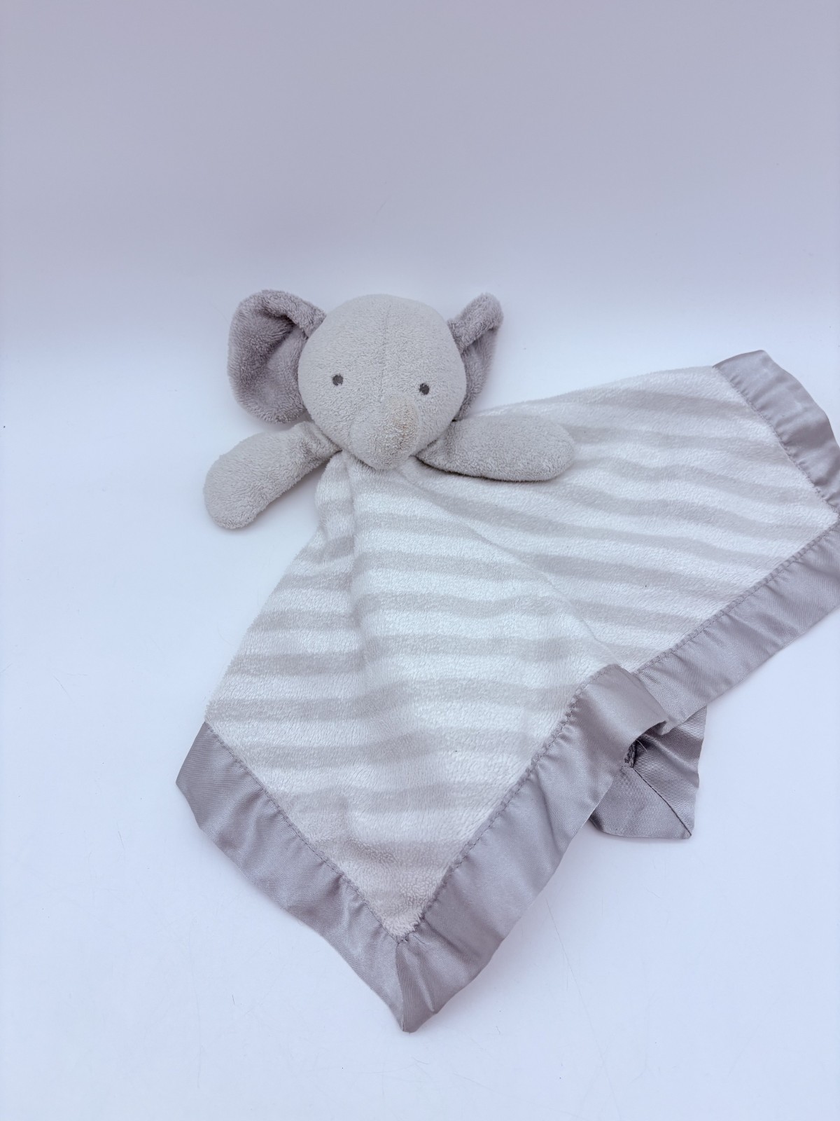 Cloud Island Elephant Blanket Lovey Plush Gray White Striped Target Nursery 4
