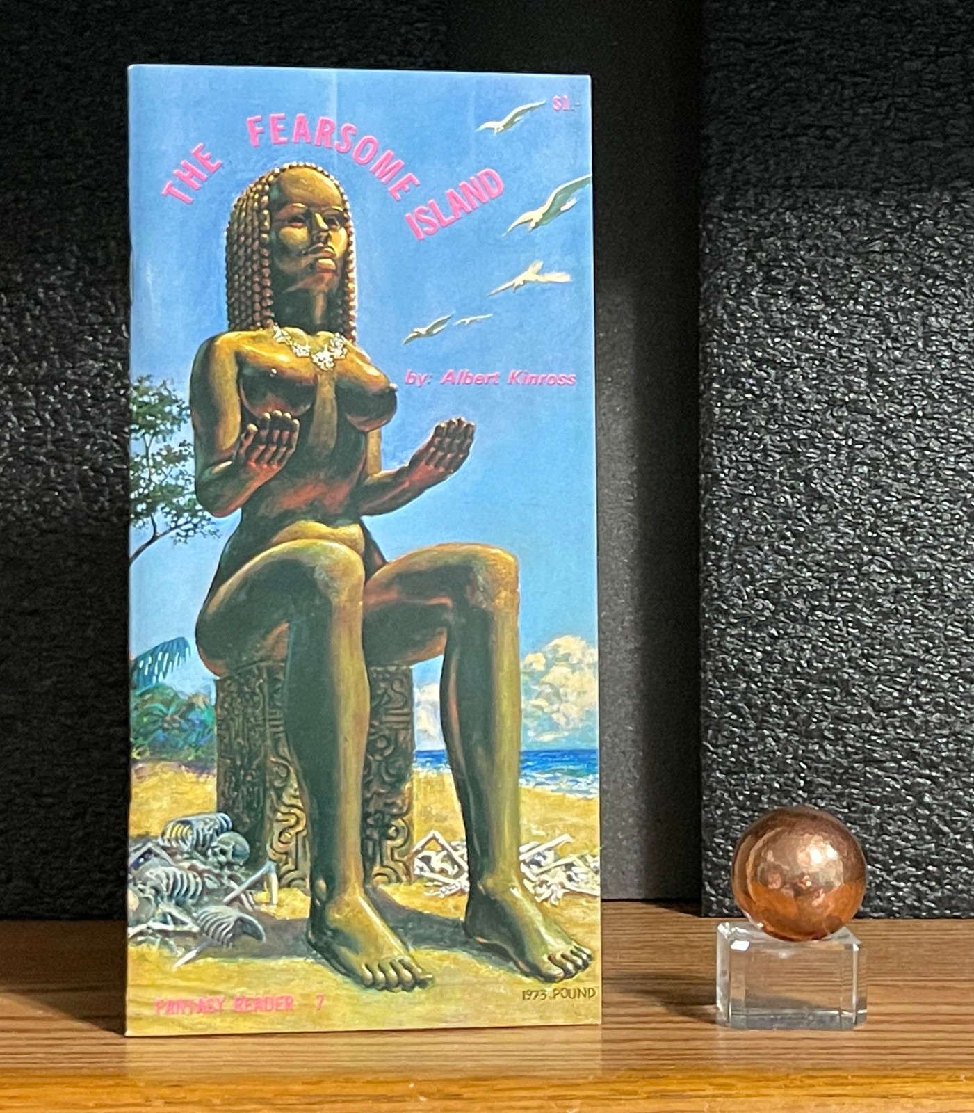DARK FANTASY Fearsome Island Albert Kinross 1975 vtg book sci-fi adventure