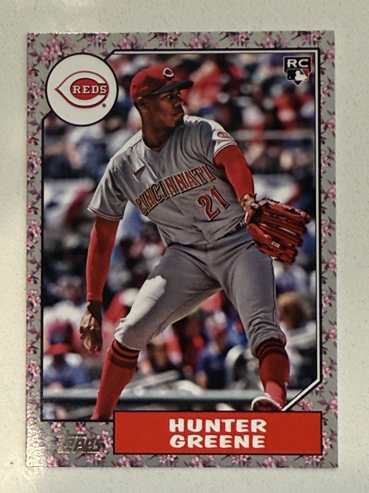 2022 Topps Japan Edition 1987 Cherry Tree Blossom Hunter Greene RC Platinum 1/1