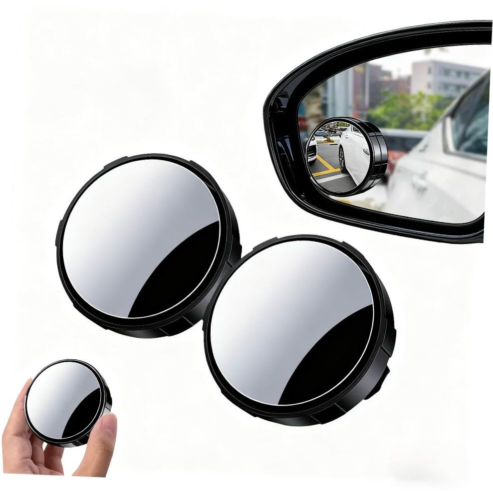 Blind Spot Mirrors 2 Pack, HD Glass Convex Blindspot Mirror with Vacuum 