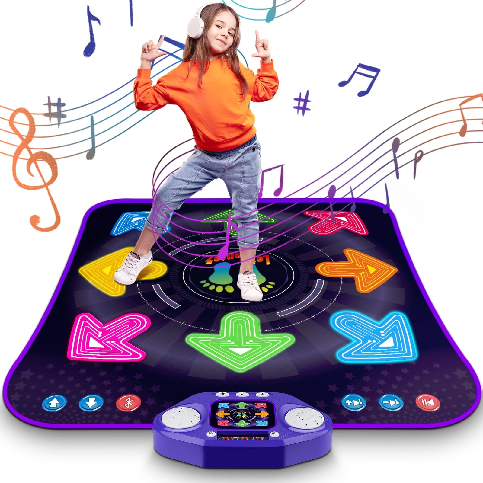 Dance Mat Toys for 3-12 Year Old Girls & Boys, Dance Mats with Light Up 8-But...
