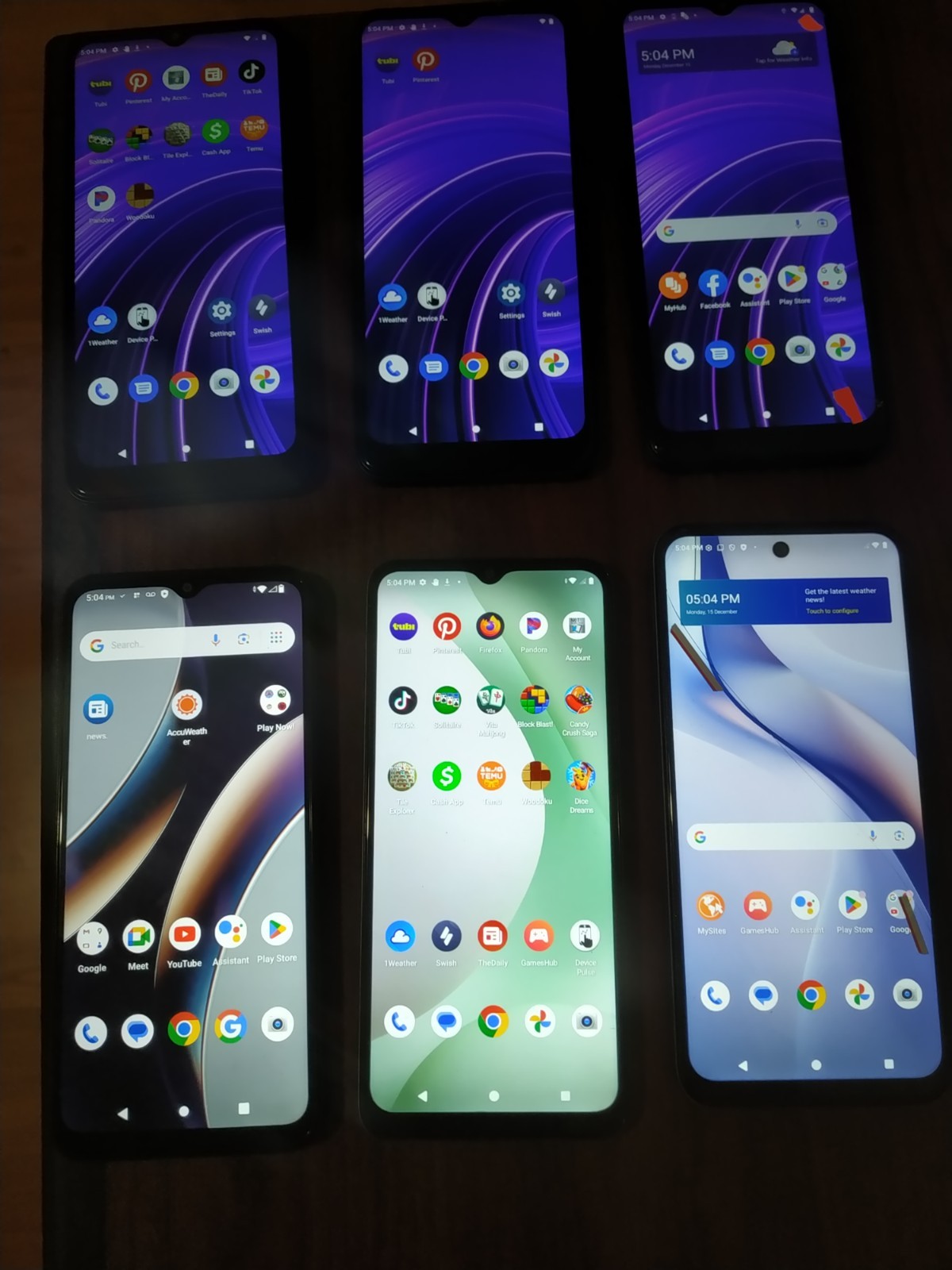 Lot of 6 Blu View Speed 5G B1550VL and B1660V and B160V and C9 64GB Smartphone