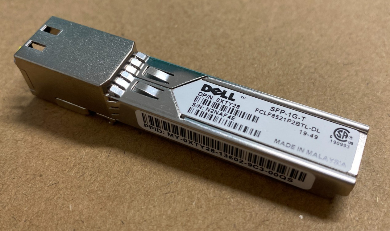 Lot 10 0XTY28 Dell FCLF8521P2BTL-DL SFP-1G-T 1000Base-T Copper RJ45 Transceivers