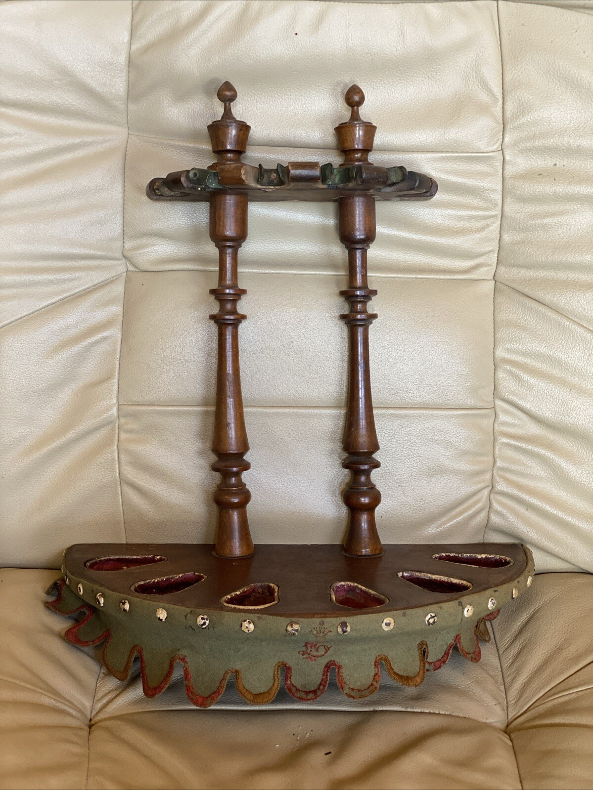 1800’s ANTIQUE LARGE 13”-15”+ CHURCH-WARDEN PIPES SHELF WALL RACK DISPLAY STAND