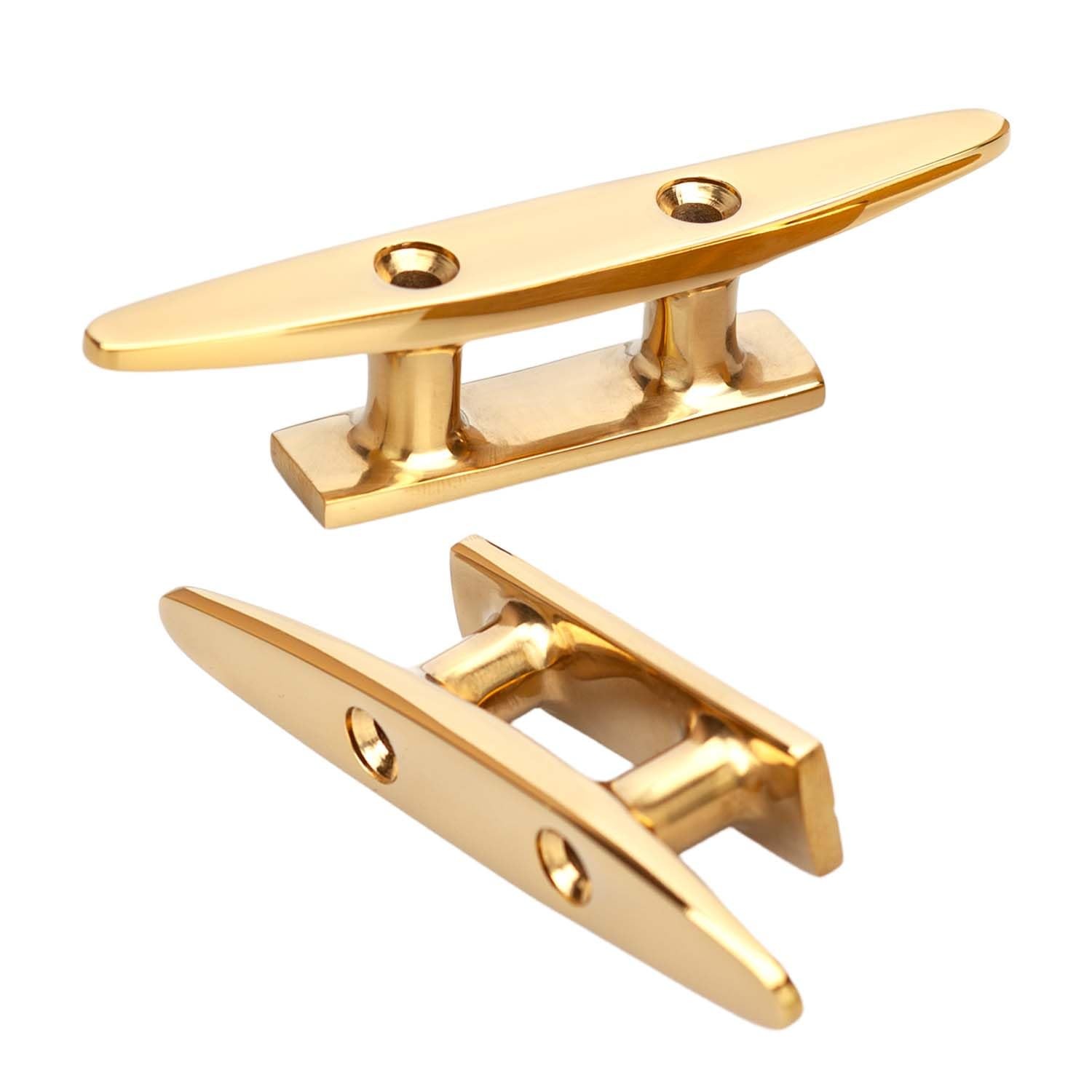 Brass Boat Cleats , 2 Pcs Dock Cleat with Fastener, 316 Stainless Steel, Gold...