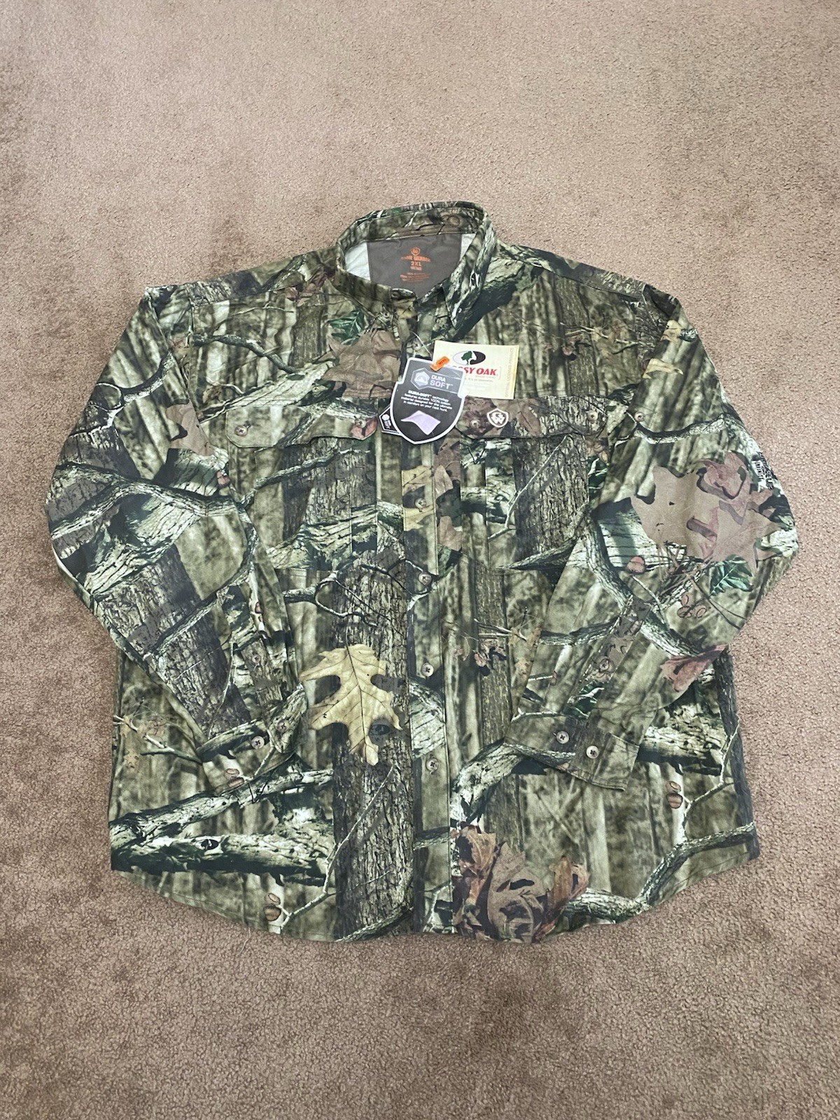 Game Winner Men’s 2XL Break Up Infinity Camo L/S Button Down Shirt NWT