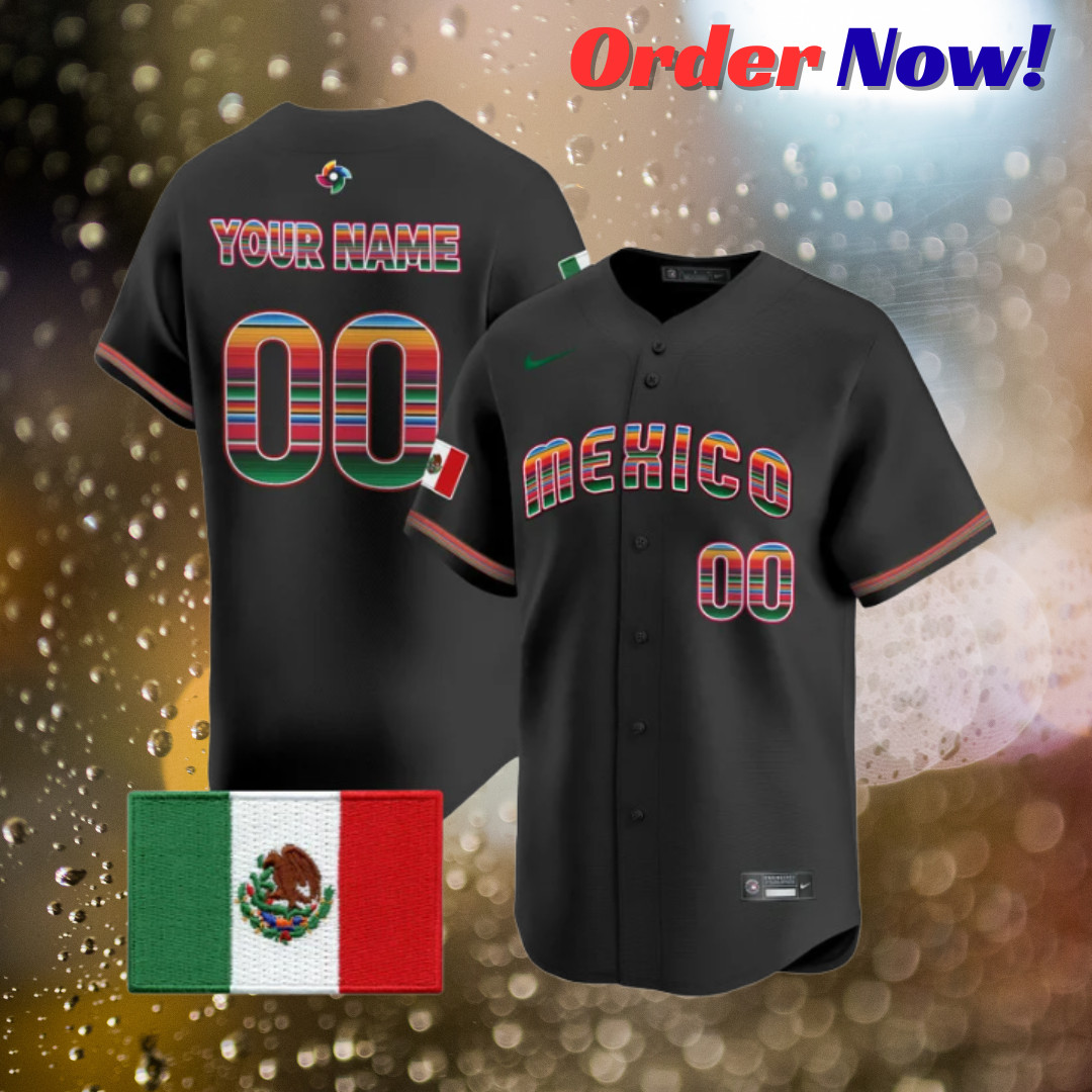 Custom Mexico Black 2026 World Baseball Classic Stitched Jersey All Sizes
