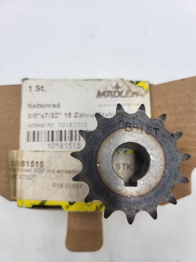 MADLER 06B15 ROLLER CHAIN SPROCKET 3/8" PITCH 15T 10MM MIN PLAIN BORE **IN BOX*