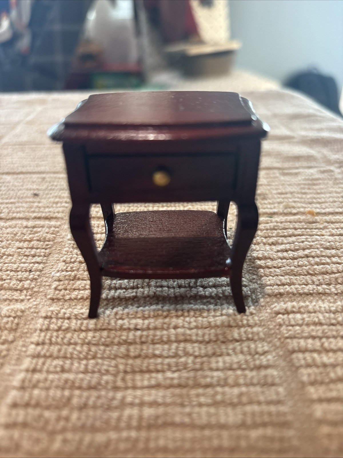 Doll house miniature side table with drawer new never used Vintage 1:12