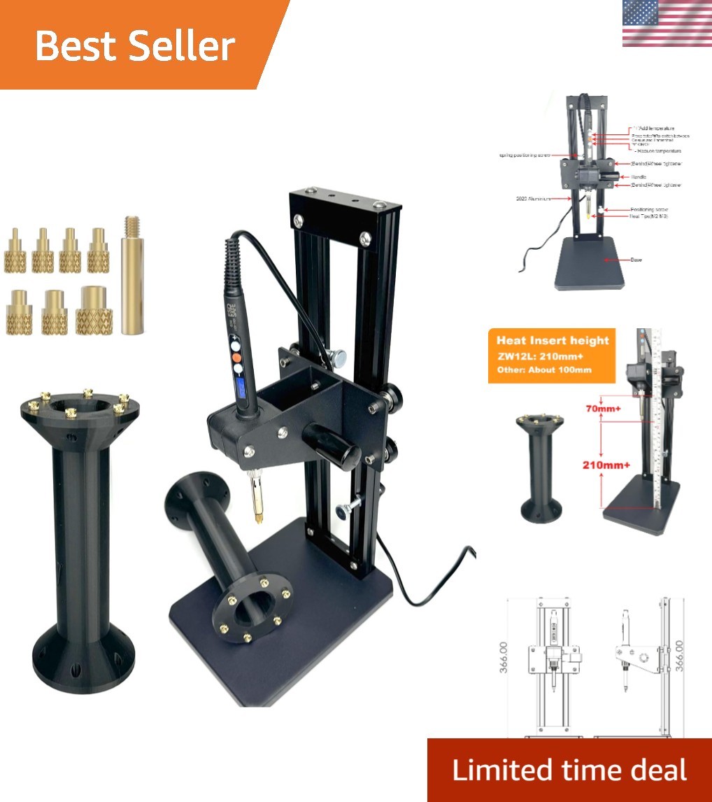 Vertical Heat Press Machine-Heat Set Insert Tool Insertion Height 210mm with ...