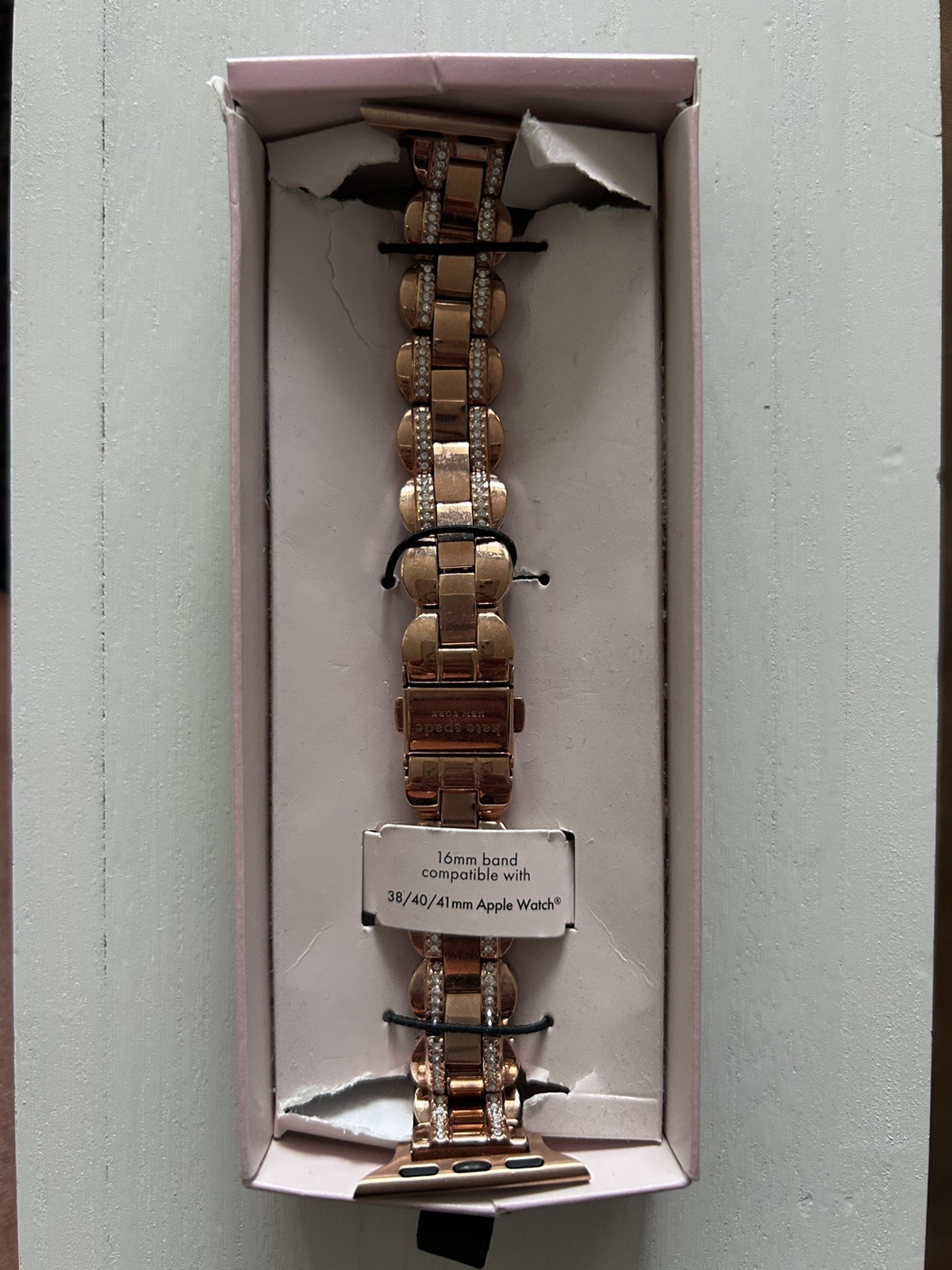 Kate Spade Rose Gold Tone Pave Stainless Bracelet Apple Watch Band 38 40 41 mm