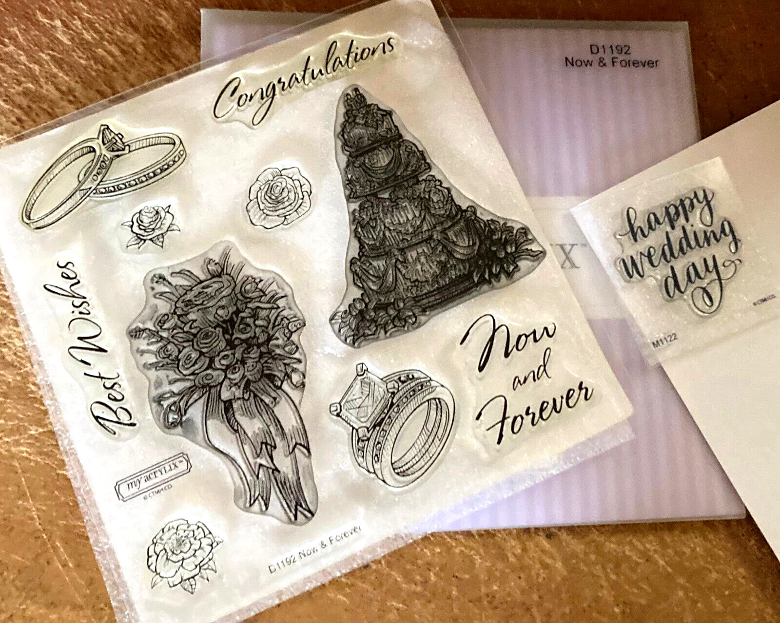 CTMH D1192 NOW & FOREVER ~ Wedding ring,  Bouquet, Congratulations, Wedding Cake