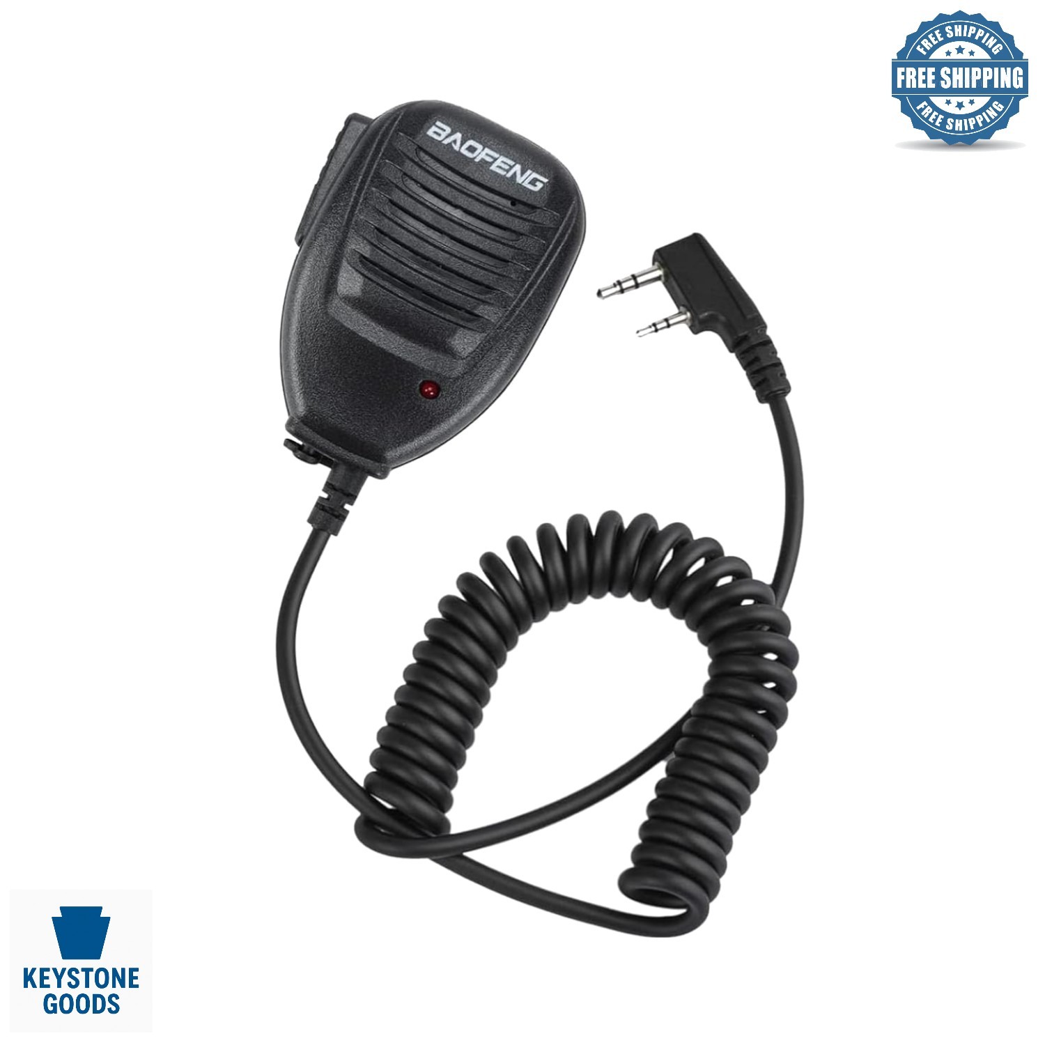 Baofeng Two-Way Radio Speaker with Clip & Privacy Earpiece