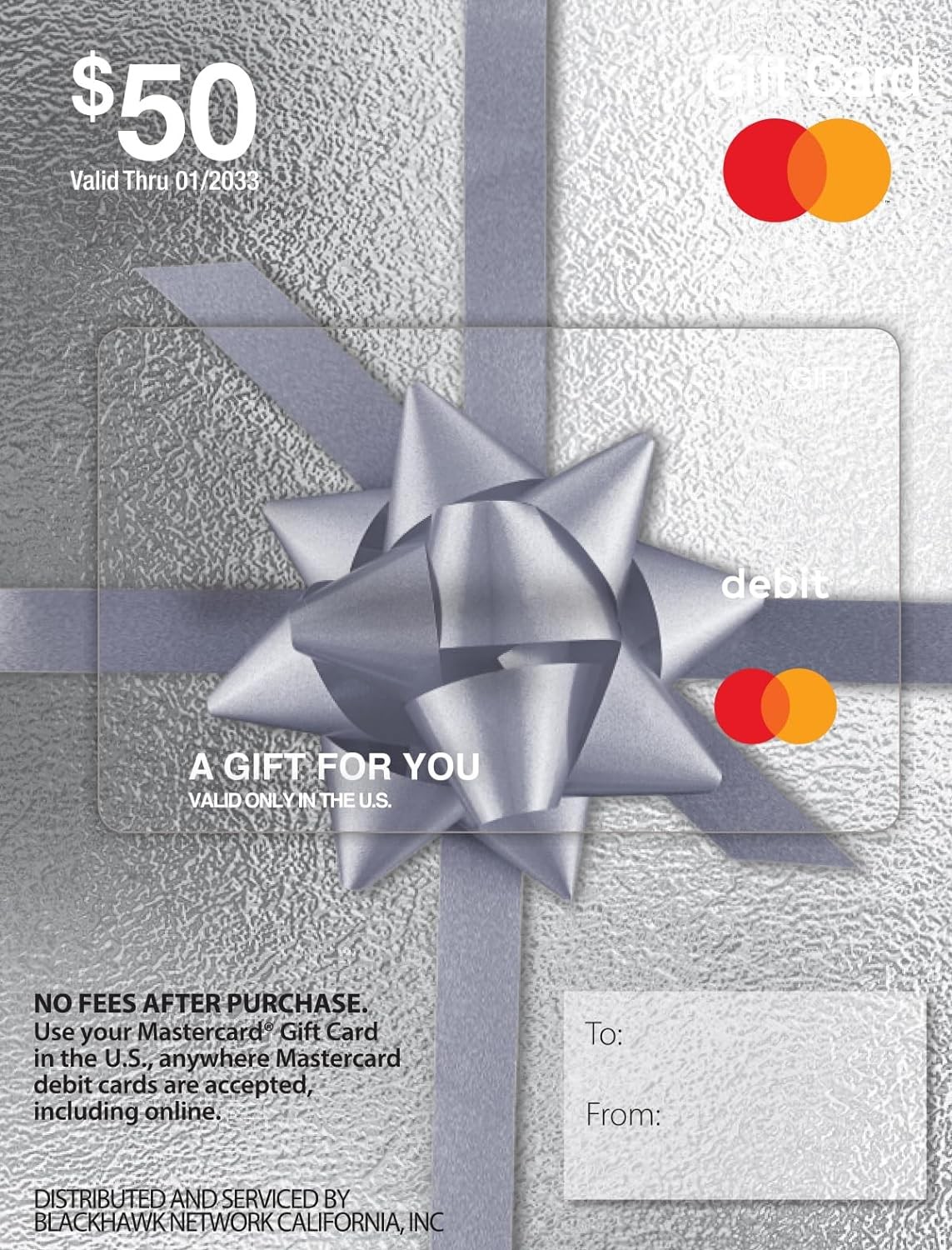 $50 Mastercard Gift Card (plus $4.95 Purchase Fee) 