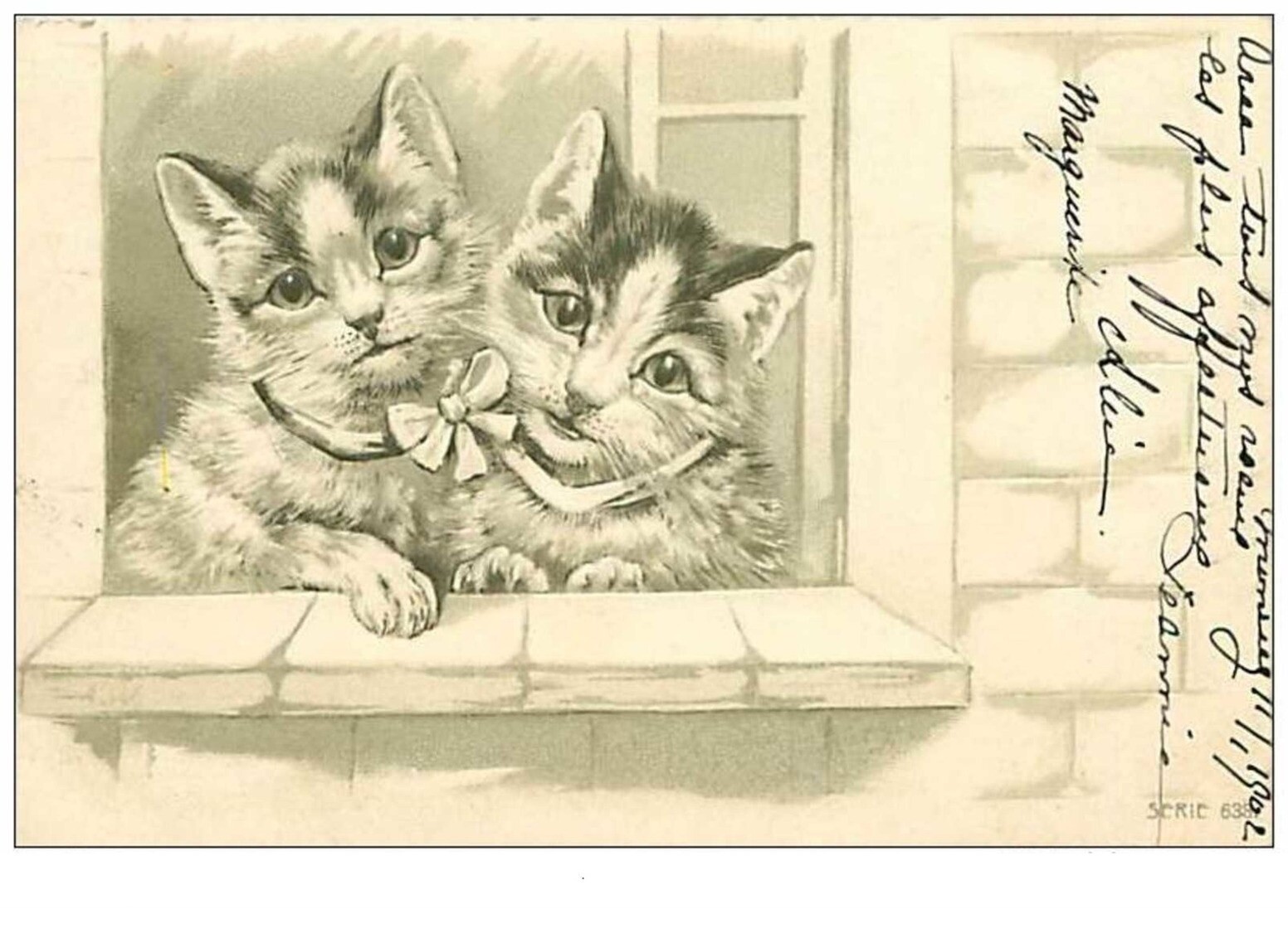 Cats No. 10 Cats At The Window. See Condition