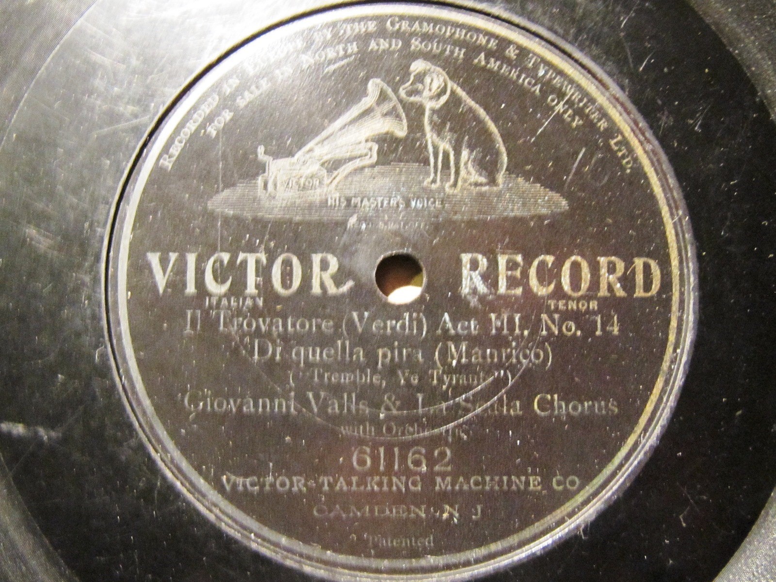 1904 SPANISH Giovanni JUAN VALLS G&T Compl Trovatore Di Quella Pira VICTOR 61162