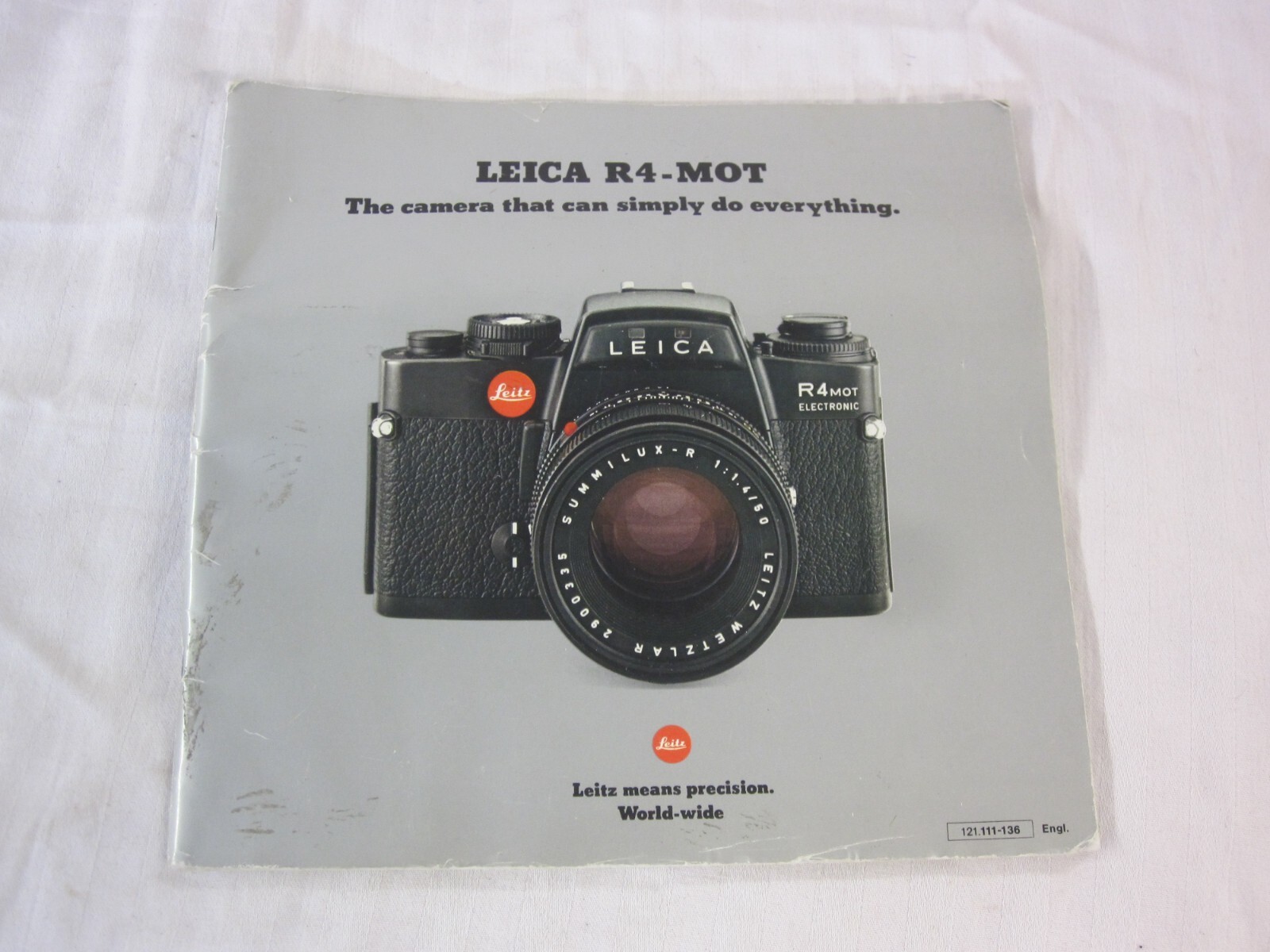 Leitz Leica R4 R4-MOT 35mm SLR Film Camera Vintage Brochure Manual