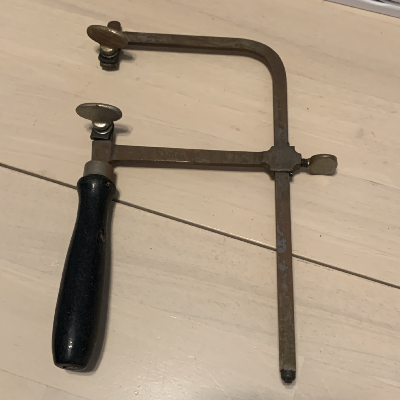 Adjustable Jeweler's Saw Frame Metal Wood Brown Black Handle Metalworking Tool