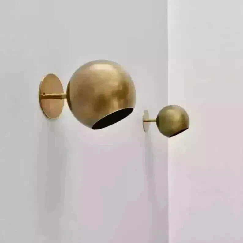 1950s mid century Pair Of Two Light Sconce Italian Brass wall fixture Sconces