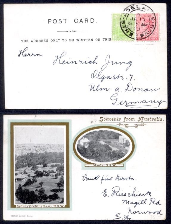 AUSTRALIA 1908 MANCY PPC TO GERMANY