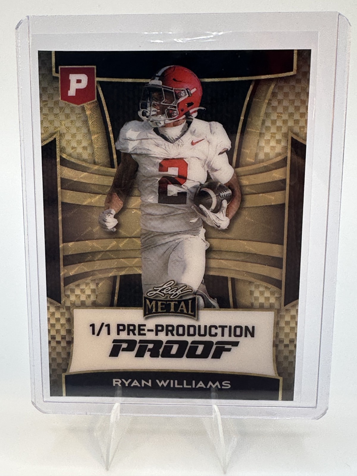 Ryan Williams Alabama 2025 Leaf Metal Pristine Gold Pre-Production Proof 1/1