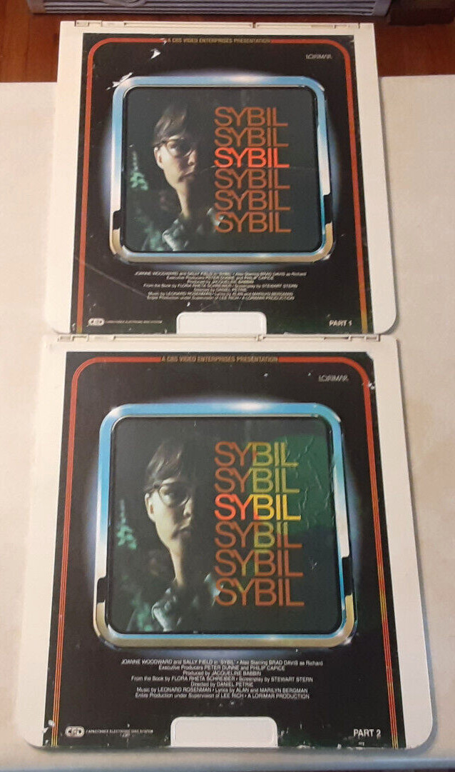 Sybil CED Videodisc 1976 COMPLETE Part 1 Part 2 Sally Field Joanne Woodward CBS