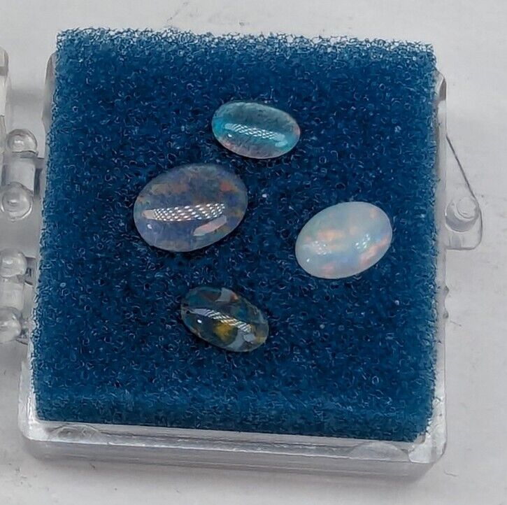 4 Loose Gemstone Australian + Other Opal Cabs Cabochon Jeweler Silver Smith 