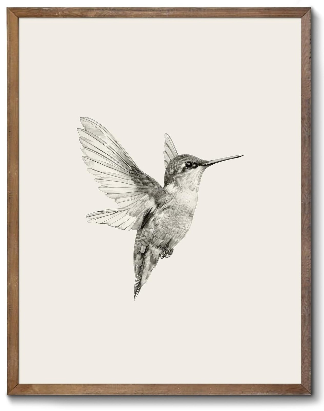 XOCUUI Vintage Wall Art Prints Farmhouse Decor Hummingbird Sketch Canvas, Bla...