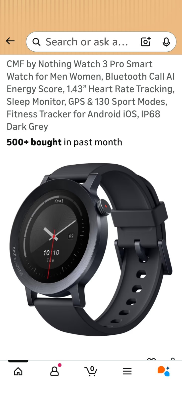 CMF By Nothing Watch 3 Pro Smart Watch Dark Grey