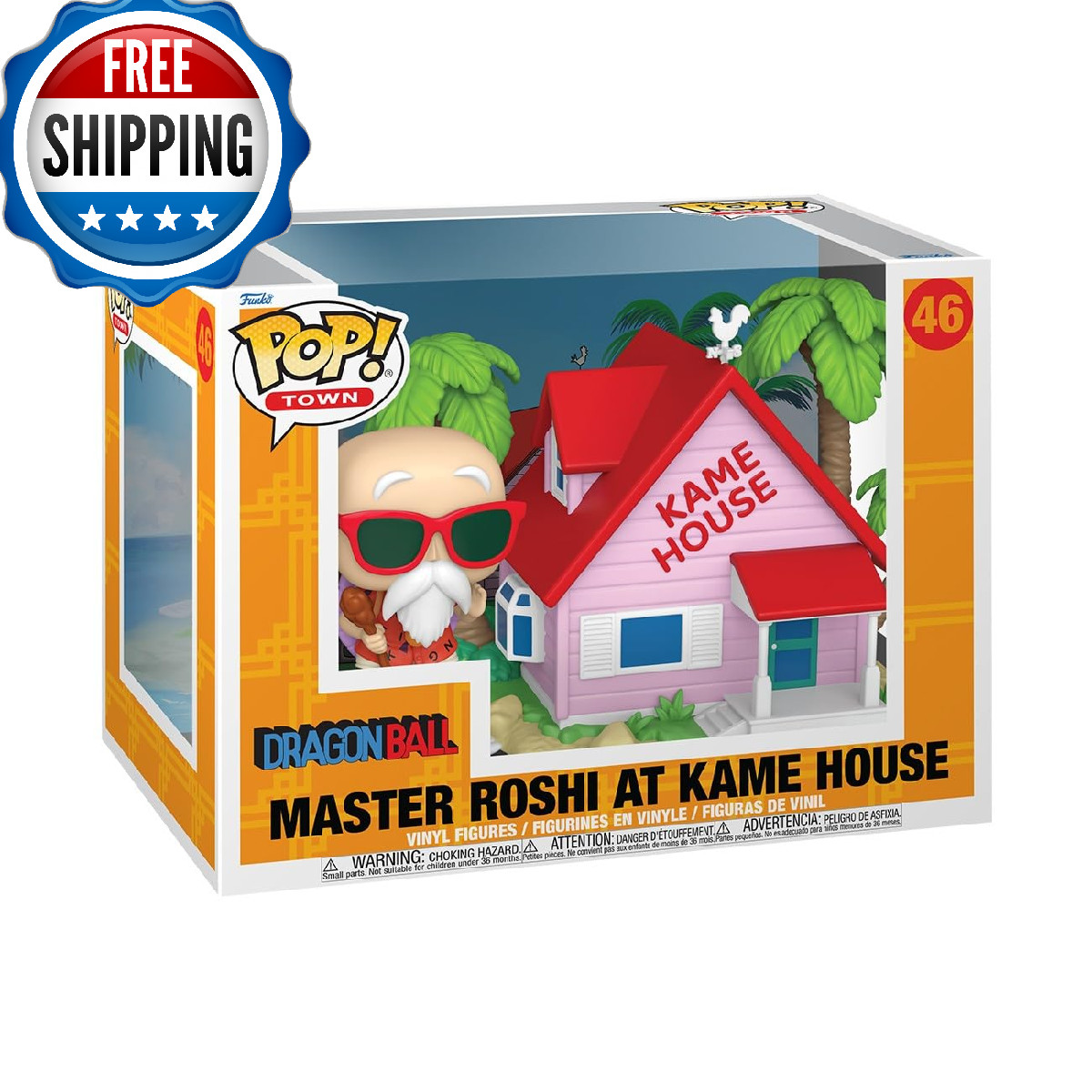 Funko Pop! Town: Dragon Ball - Master Roshi at Kame House - Vinyl Figure Set