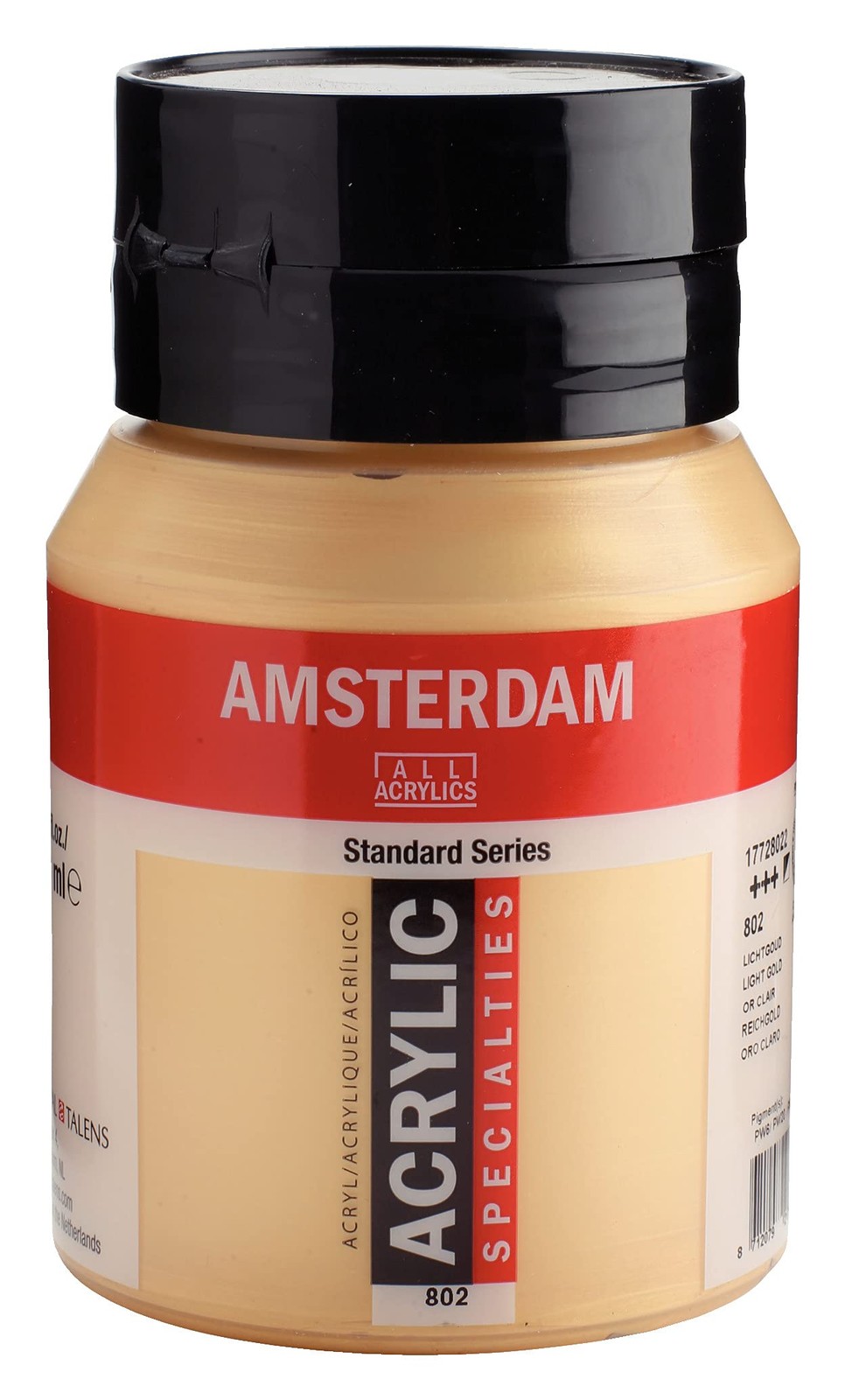 Amsterdam Standard Series Acrylic Jar 500ml Light Gold 802