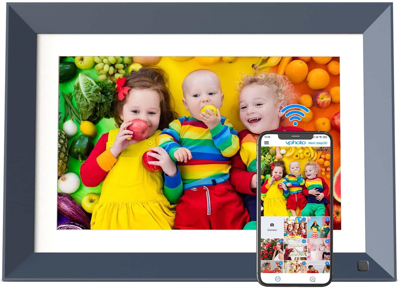 10.1-inch Digital Picture Frame WiFi-Photo-Frame - 16GB Smart Frame, IPS Touc...