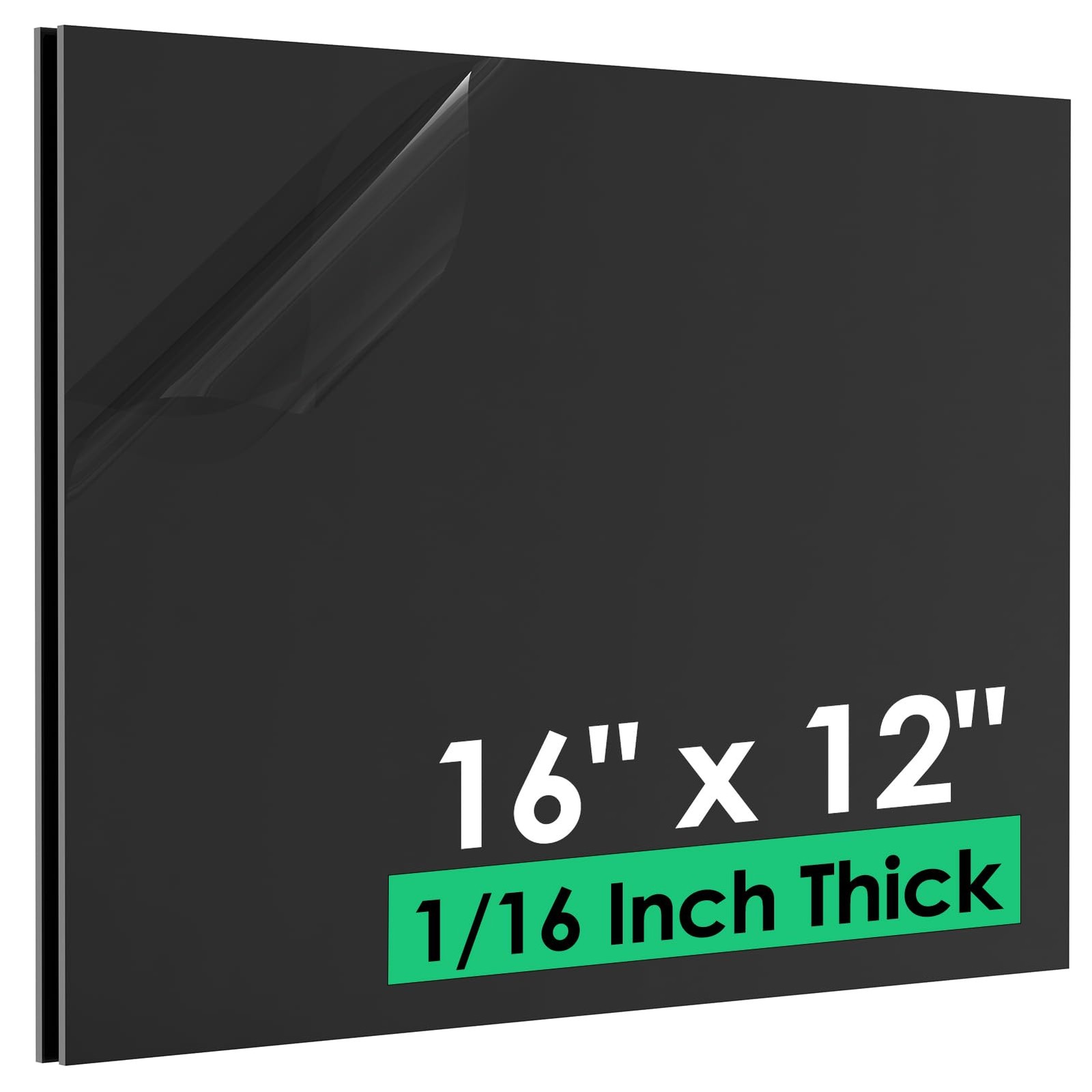ABS Plastic Sheet 1/16" x 16" x 12", 2 Pack Black 16"x12"x1/16"(1.5mm), 