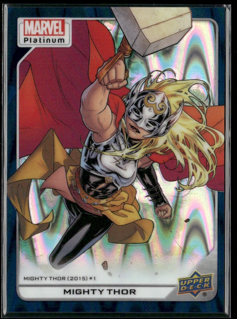 2023 UD Marvel Platinum Teal Wave /799 #135 - Mighty Thor